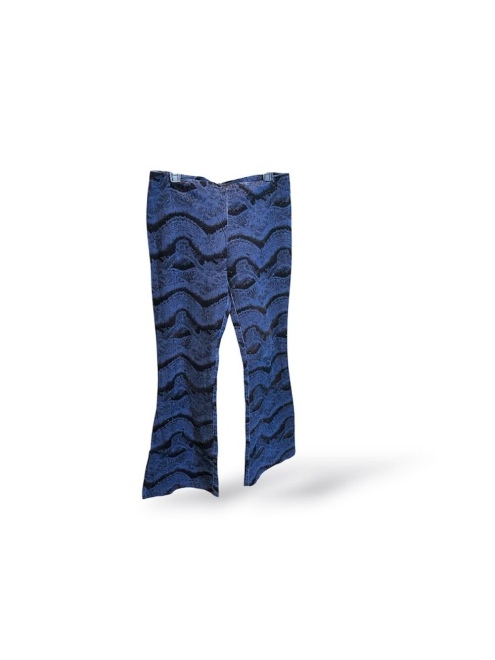 VINTAGE SLANT "A whole new angle" pants vintage blue denim and black flocking